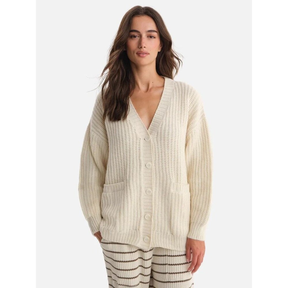 MATE The Label Alpaca Cotton Cardigan Sweater NWT S Ethical Undyed NATURAL $298